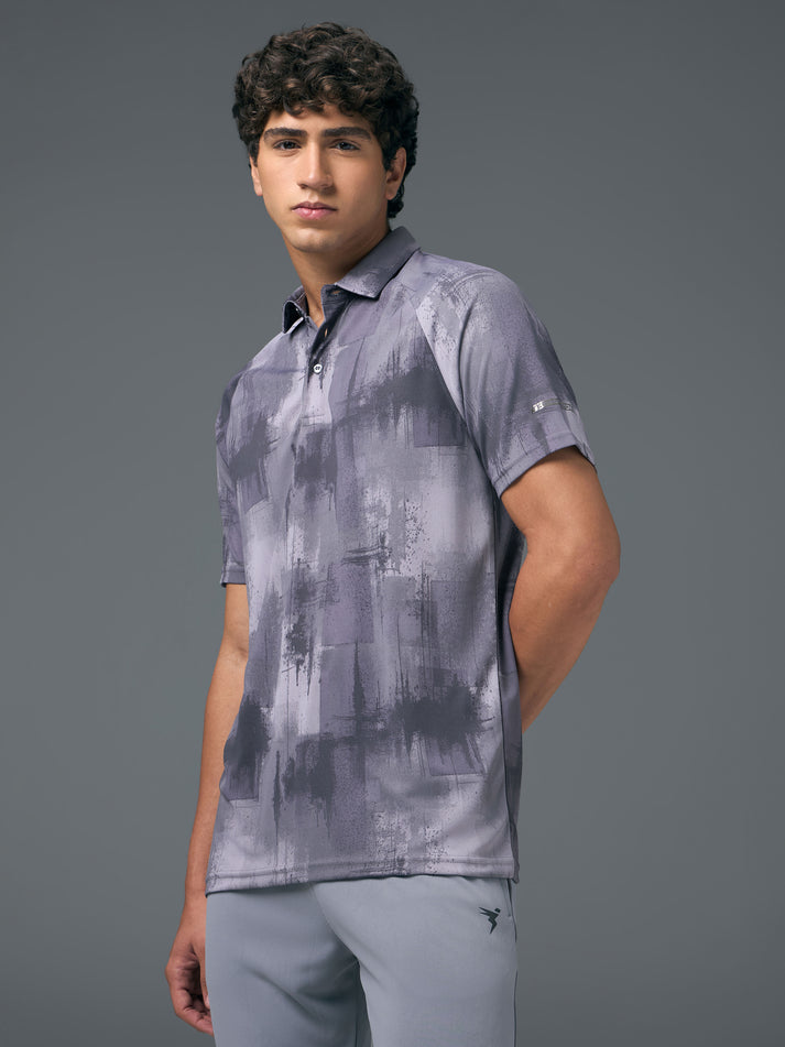 OR821 Men Printed Slim Fit Polo T-shirt with TECHNOCOOL+ | RIDGE HUSH