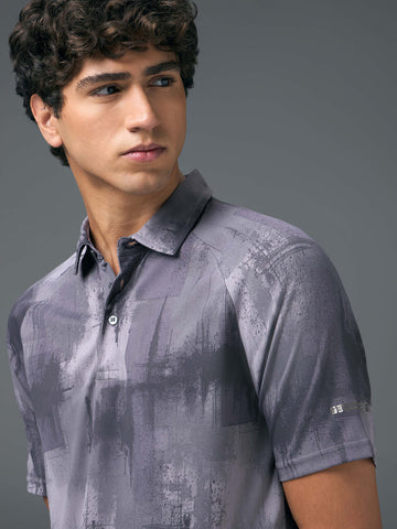 OR821 Men Printed Slim Fit Polo T-shirt with TECHNOCOOL+ | RIDGE HUSH