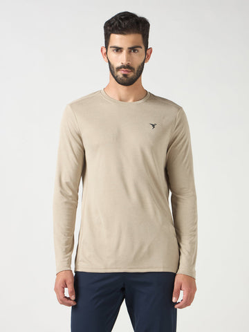 OR47 Men Melange Slim Fit Crew Neck T-shirt with DOUBLE COOL | OYESTER GREY