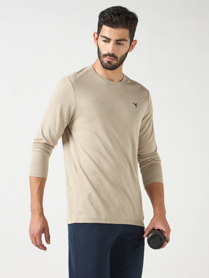 OR47 Men Melange Slim Fit Crew Neck T-shirt with DOUBLE COOL | OYESTER GREY