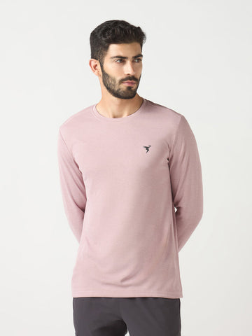 OR47 Men Melange Slim Fit Crew Neck T-shirt with DOUBLE COOL | DUSKY PINK