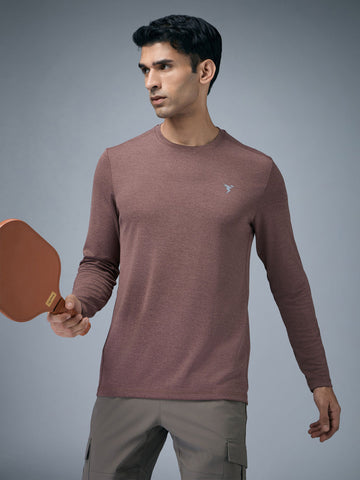 OR47 Men Melange Slim Fit Crew Neck T-shirt with DOUBLE COOL | OX BLOODED RED