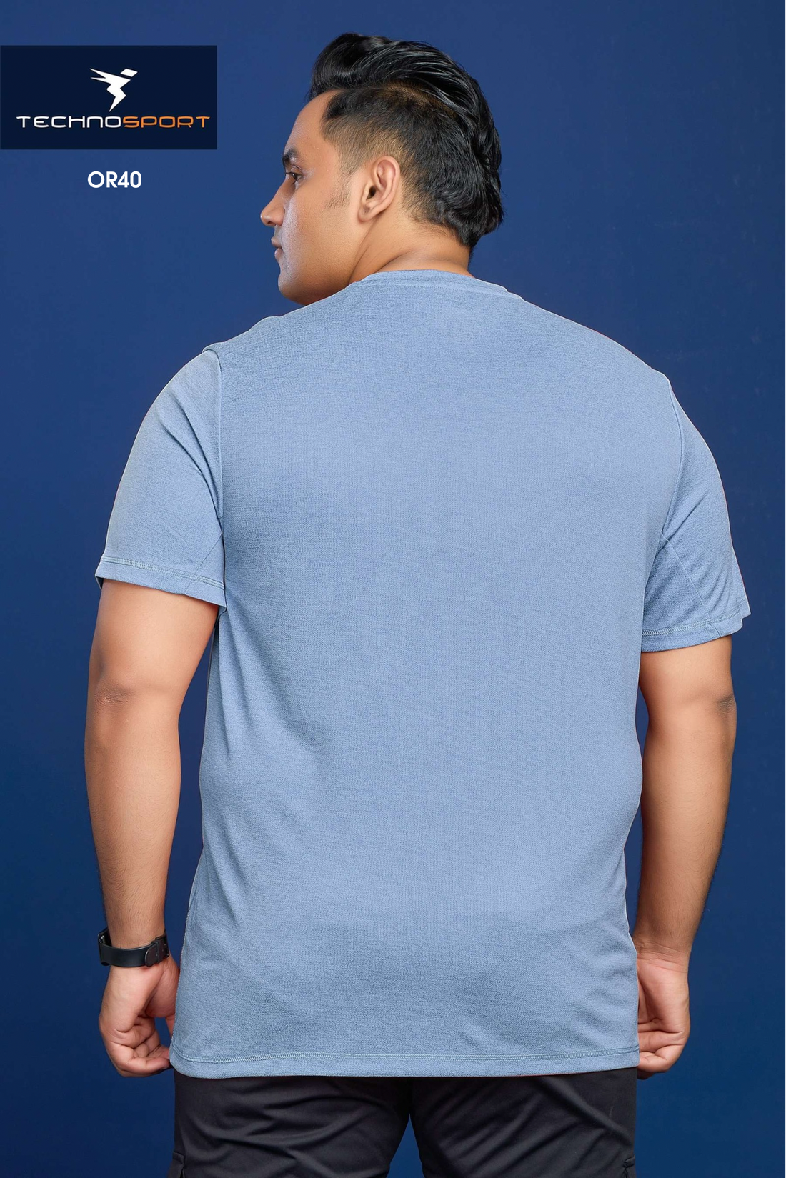 OR40 Men Plus Size Solid Slim Fit Crew Neck T-shirt | TROPOSPHERE
