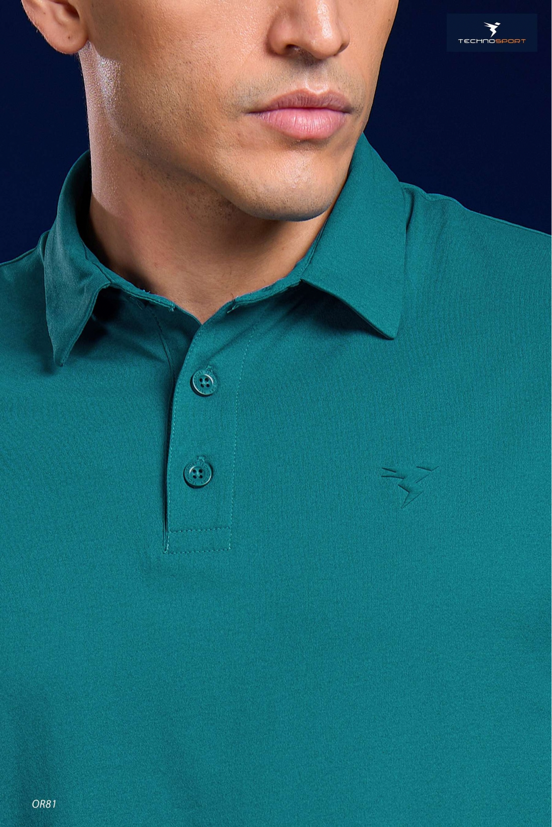 OR81 Mens 4-way stretch polo slimfit tshirt | TEAL B