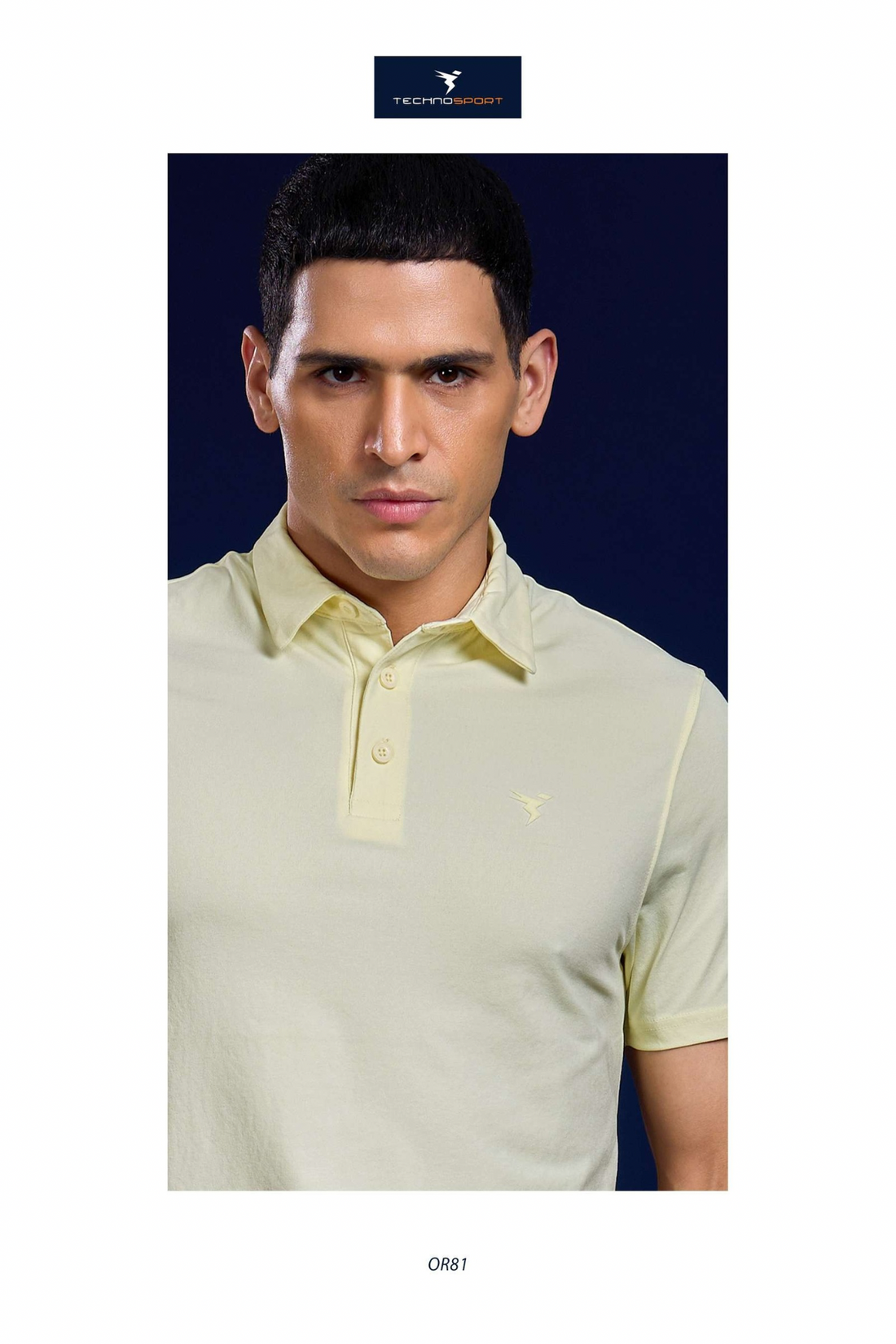 OR81 Mens 4-way stretch polo slimfit tshirt | YELLOW