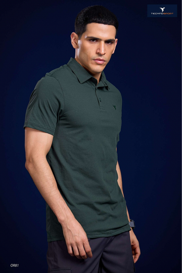 OR81 Mens 4-way stretch polo slimfit tshirt | TREKKING GREEN