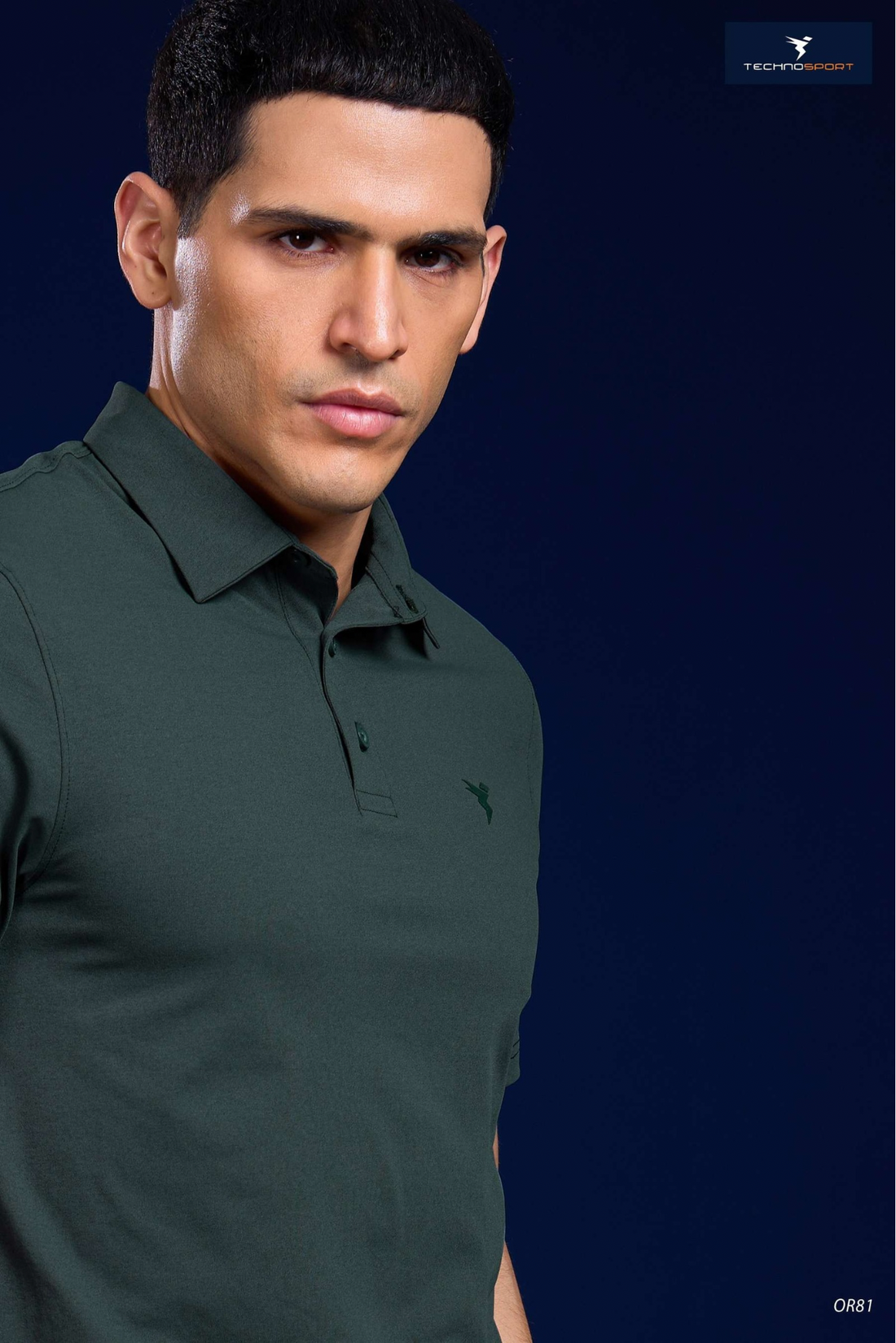 OR81 Mens 4-way stretch polo slimfit tshirt | TREKKING GREEN