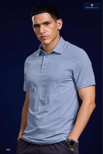 OR81 Mens 4-way stretch polo slimfit tshirt | MIDNIGHT BLUE