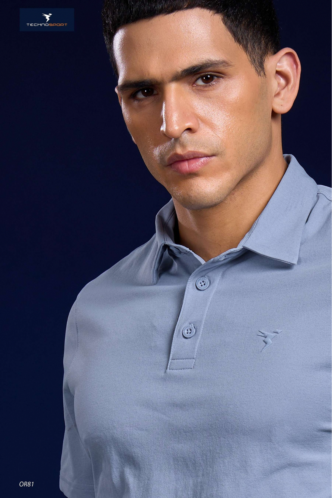 OR81 Mens 4-way stretch polo slimfit tshirt | MIDNIGHT BLUE