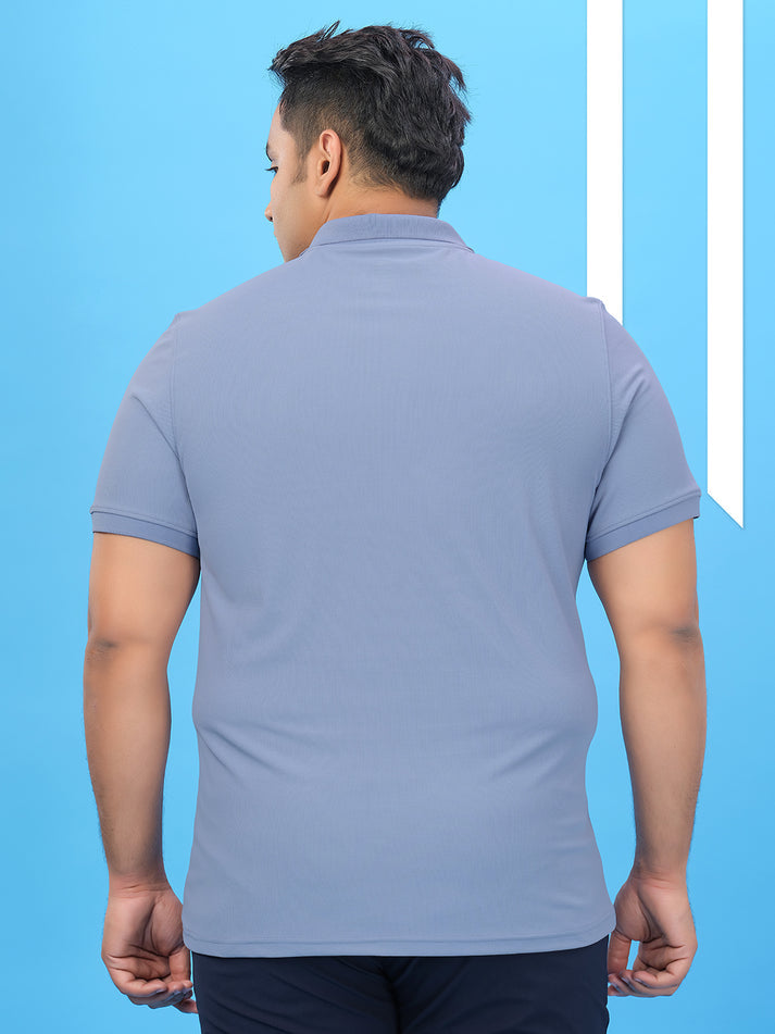 OR11 Men's Solid Polo Slim Fit Half Sleeve T-Shirt Plus size | Pale Blue