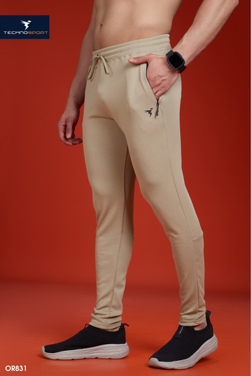 OR831 MEN SOLID 2-WAY STRETCH SLIMFIT TRACKPANT | KHAKI