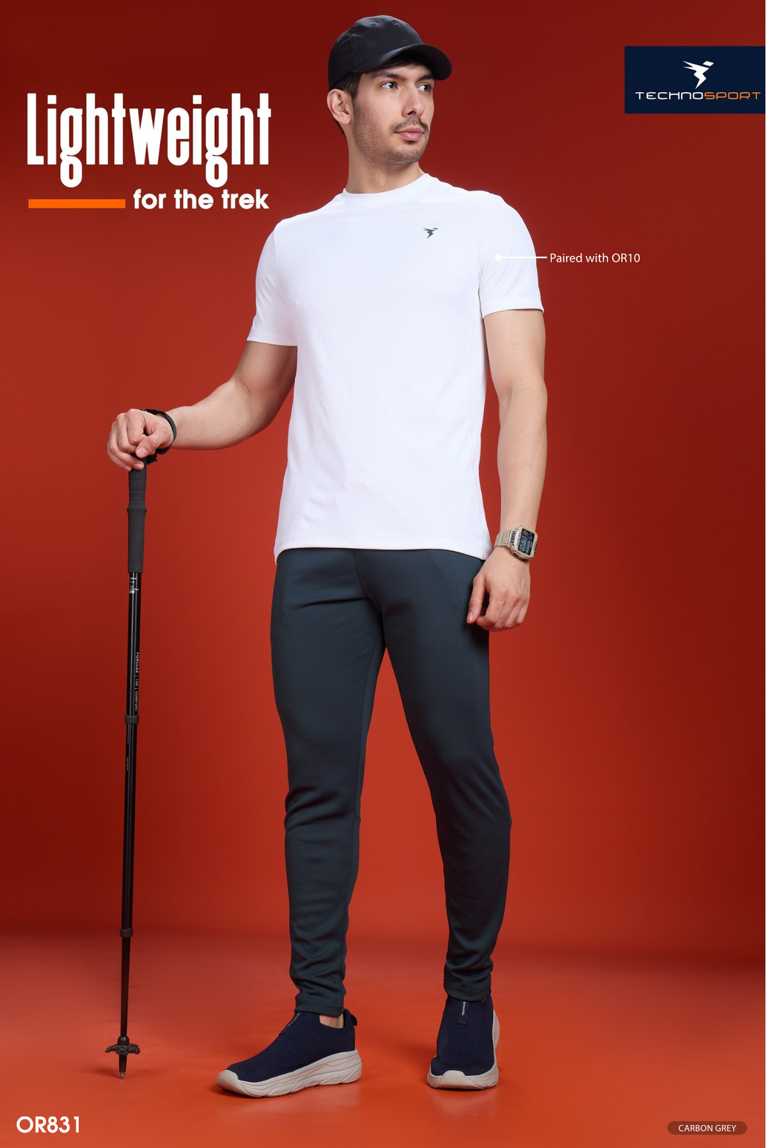 OR831 MEN SOLID 2-WAY STRETCH SLIMFIT TRACKPANT | CARBON GREY