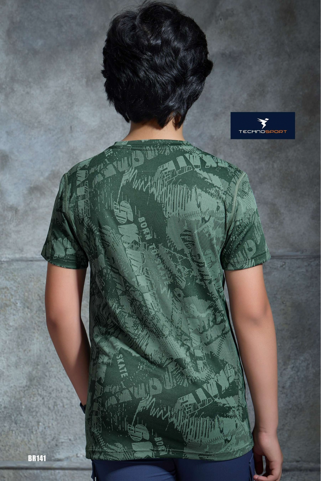BR141 Boys Melange Crew Neck Slimfit Half sleeve T-shirts | MYRTLE