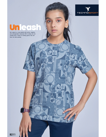 B211 Boys Crew Neck Slimfit Half sleeve T-shirts |MIDNIGHT BLUE