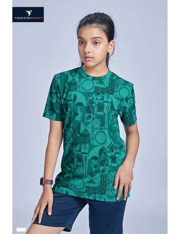 B211 Boys Crew Neck Slimfit Half sleeve T-shirts | TEAL