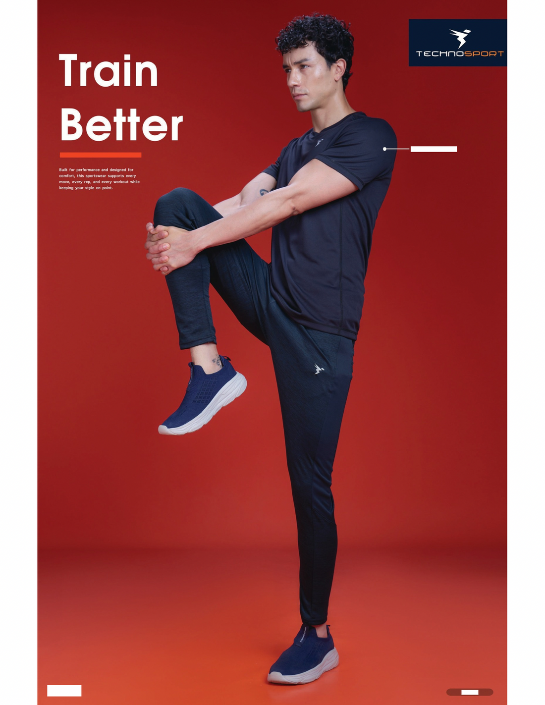 OR19 Men Melange Slim Fit Trackpants with TECHNODRY | NAVY