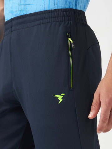 OR25 Men Solid Slim Fit Trackpants with TECHNO DRY | NAVY BLUE