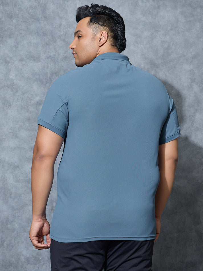 OR11 Mens Polo neck Half Sleeve | BLUE STONE