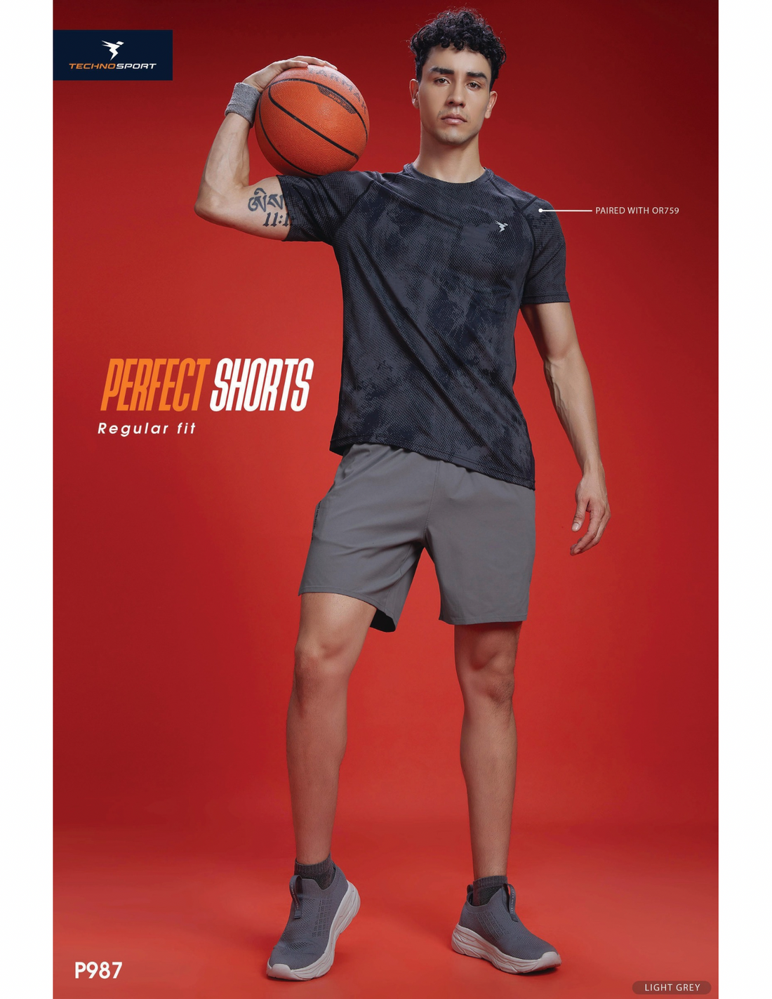 789PD Mens Lightweight 2-way stretch Shorts | Light Grey