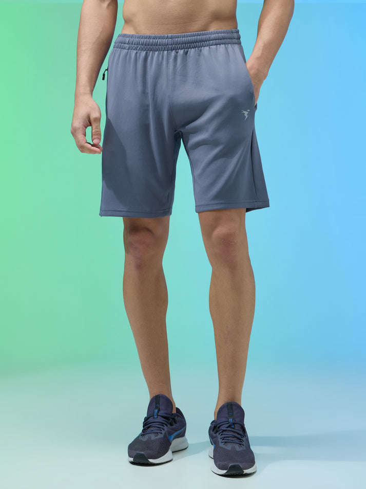 OR26 Men Solid Slim Fit Shorts with TECHNO DRY| VINTAGE INDIGO