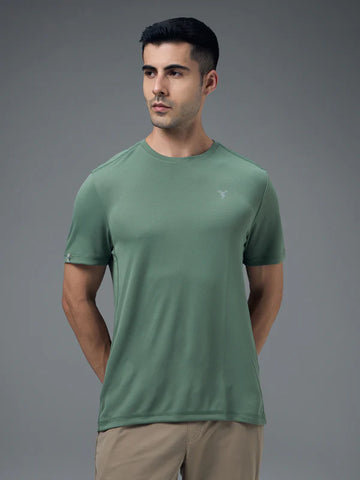 OR10 Men Solid Slim Fit Crew Neck T-shirt with TECHNO COOL+ | MYRTLE