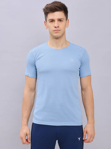 OR10 Men Solid Slim Fit Crew Neck T-shirt with TECHNO COOL+  | OMPHALODES