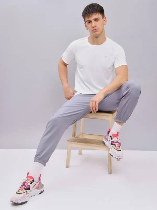 OR10 Men Solid Slim Fit Crew Neck T-shirt with TECHNO COOL+  |WHITE