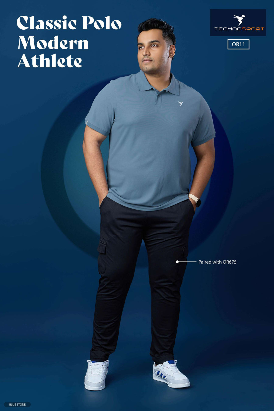 OR11 Men's Solid Polo Slim Fit Half Sleeve T-Shirt Plus size | Pale Blue