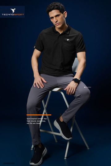 OR11 Mens Polo neck Half Sleeve | BLACK