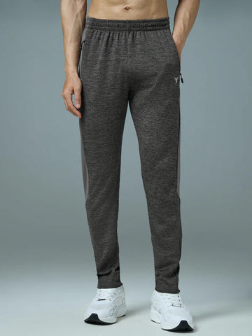 OR19 Men Melange Slim Fit Trackpants with TECHNO DRY | STONE GREY MELANGE