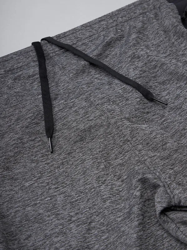 OR19 Men Melange Slim Fit Trackpants with TECHNO DRY | DARK CARBON MELANGE