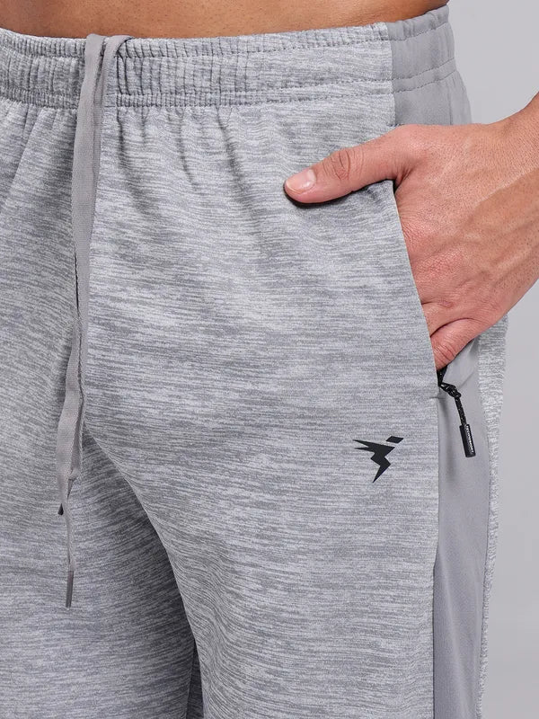 OR19 Men Melange Slim Fit Trackpants with TECHNO DRY |LIGHT GREY MELANGE