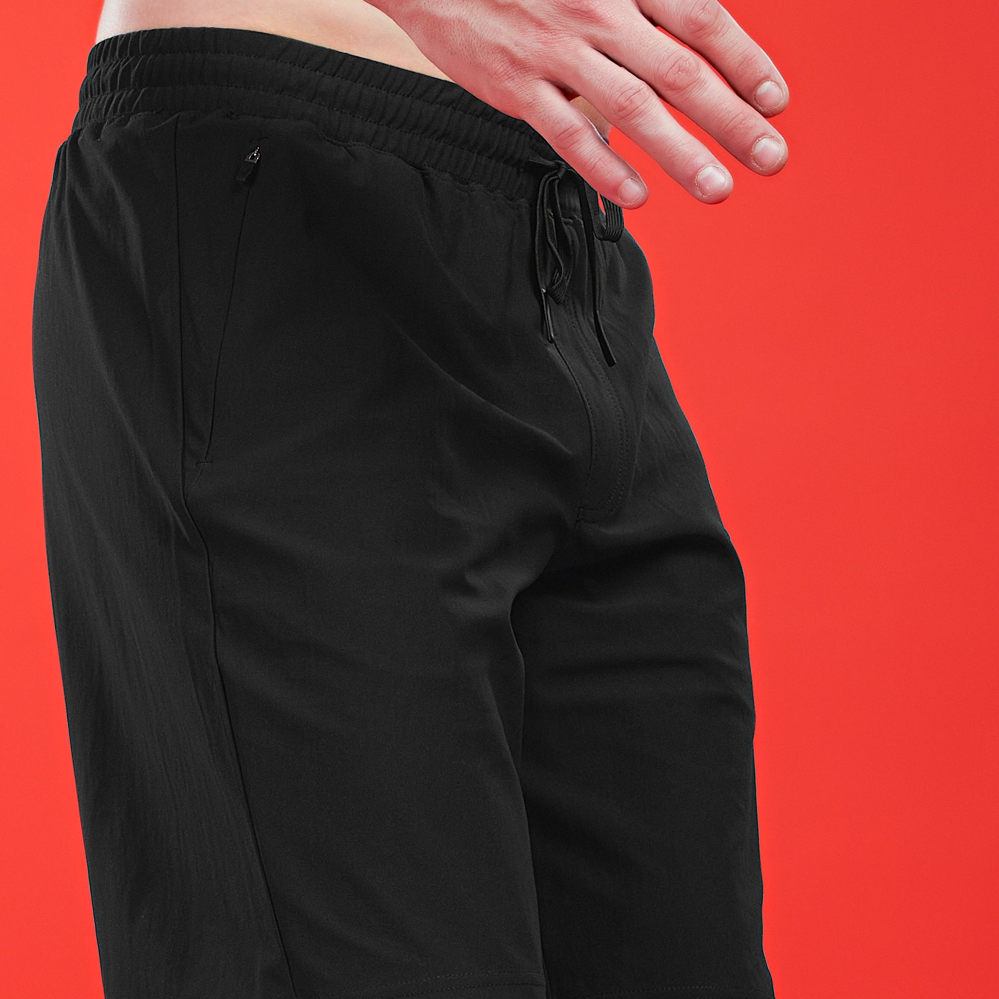 OR206 MEN SOLID STRETCH SHORTS WITH DURACOOL+ | BLACK