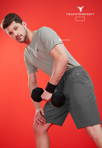 OR206 MEN SOLID STRETCH RELAXFIT SHORTS WITH DURACOOL+ | IRON GREY