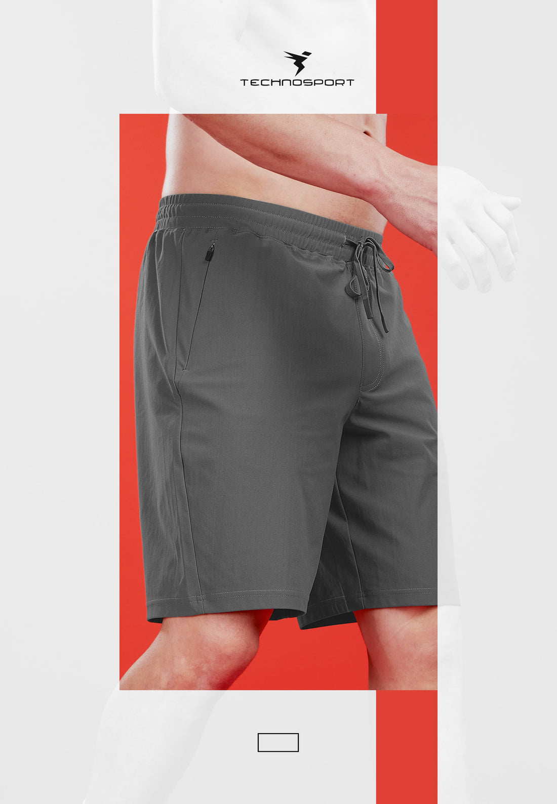 OR206 MEN SOLID STRETCH RELAXFIT SHORTS WITH DURACOOL+ | IRON GREY