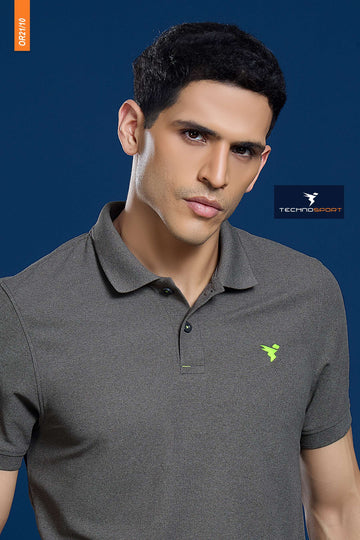 OR21 MENS POLO NECK HALF SLEEVE | WOODLAND GREY