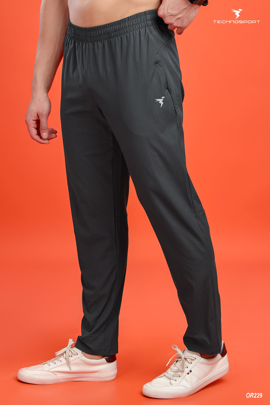 OR229 Men Solid Regular Fit Trackpants | CARBON GREY