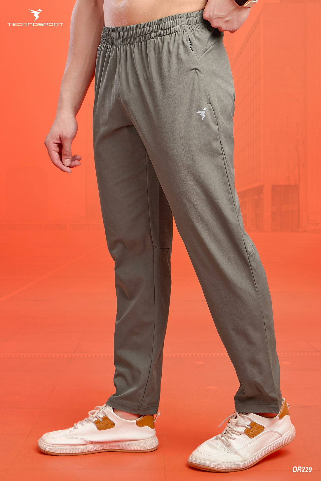 OR229 Men Solid Regular Fit Trackpants | KHAKI