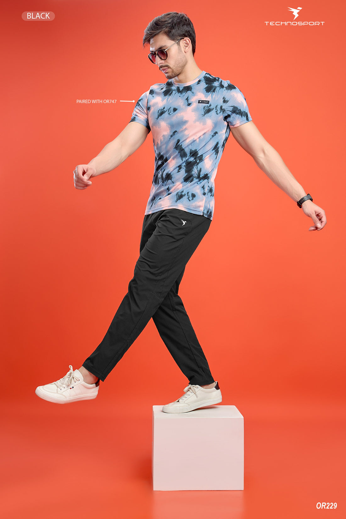 OR229 Men Solid Regular Fit Trackpants | BLACK