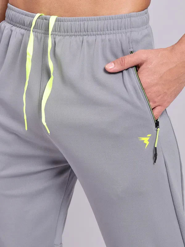 OR25 Men Solid Slim Fit Trackpants with TECHNO DRY | LIGHT GREY