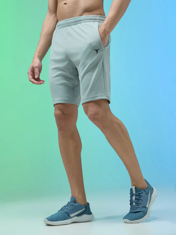 OR26 Men Solid Slim Fit Shorts with TECHNO DRY| ULIMATE GREY
