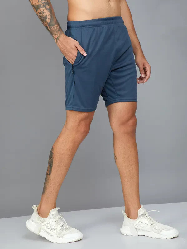 OR26 Men Solid Slim Fit Shorts with TECHNO DRY|  CARBON GREY