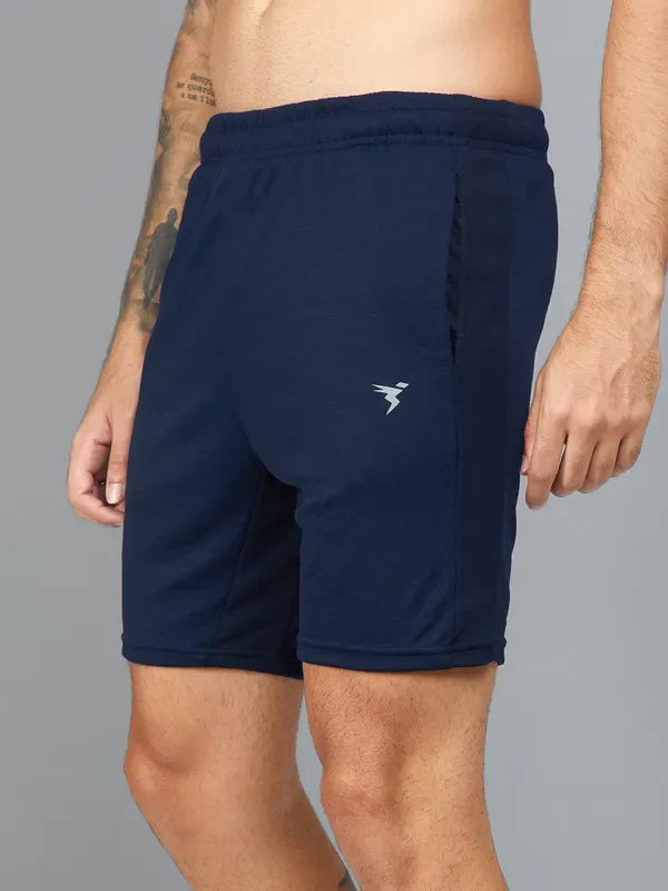 OR26 Men Solid Slim Fit Shorts with TECHNO DRY| NAVY