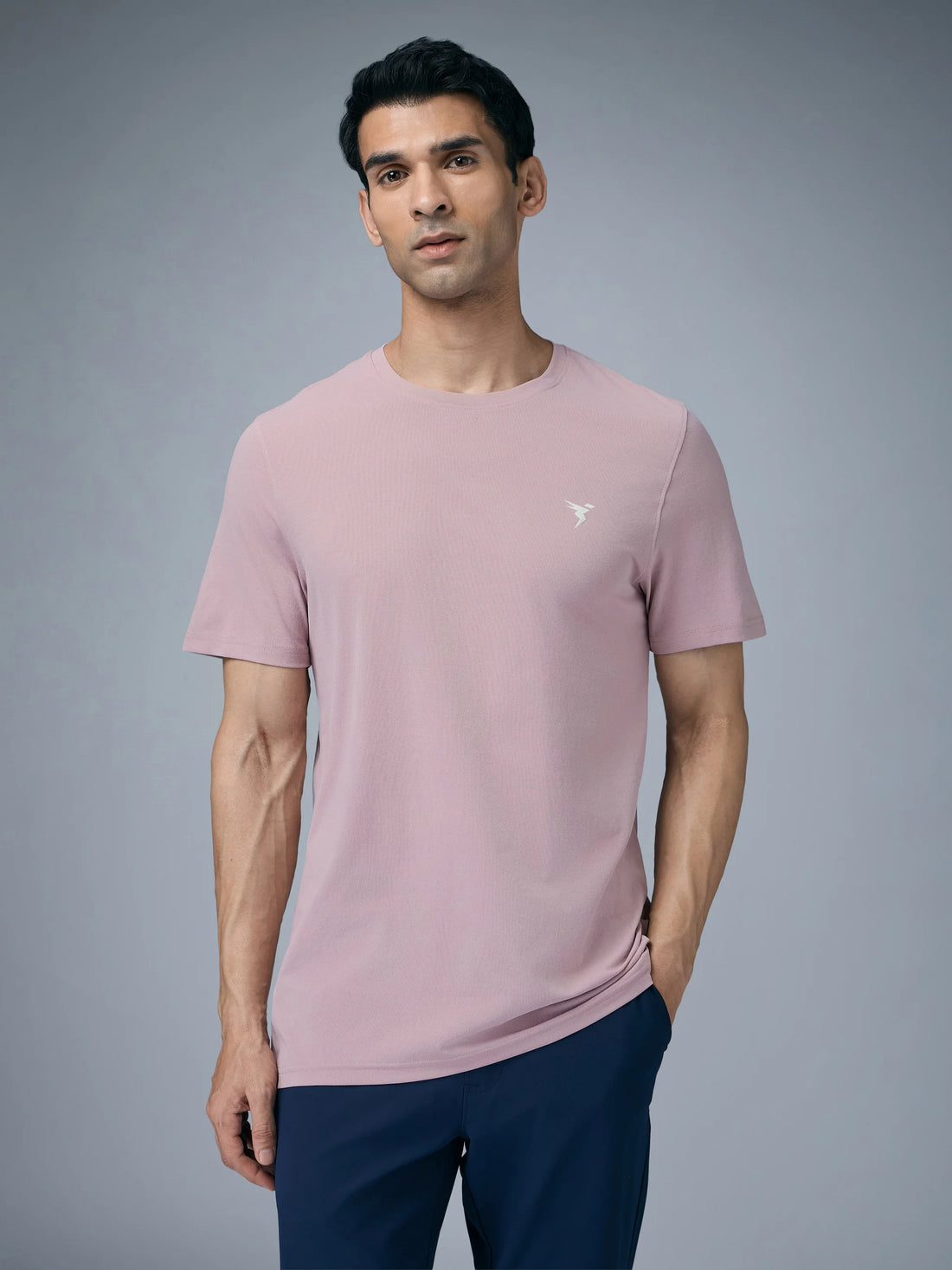 OR30 Mens Crew Neck Slim Fit Half Sleeve T-Shirt | DUSTY PINK