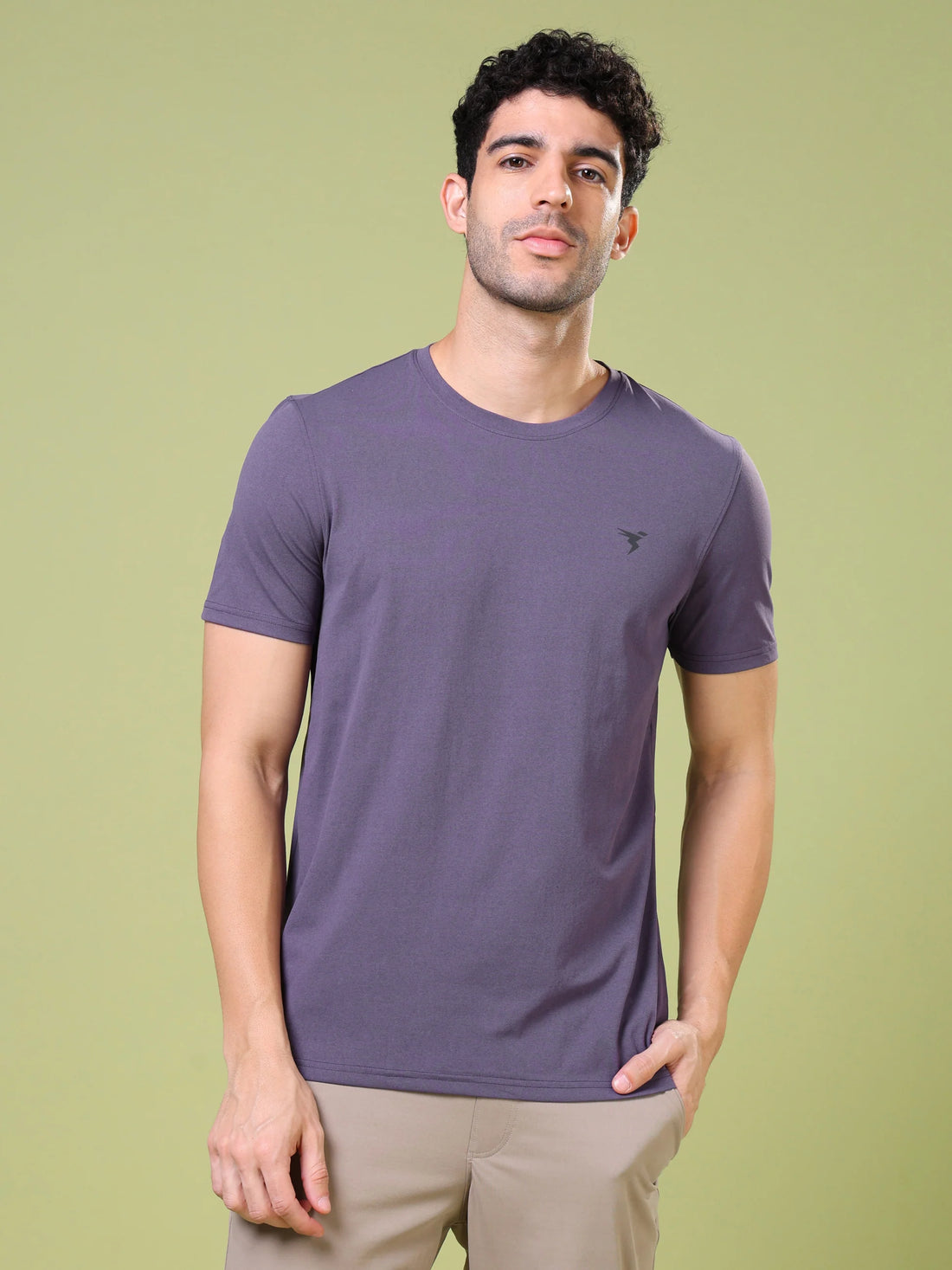 OR30 Mens Crew Neck Slim Fit Half Sleeve T-Shirt | GRAY RIDGE
