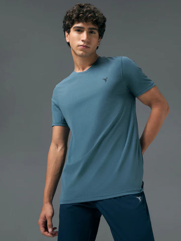 OR30 Mens Crew Neck Slim Fit Half Sleeve T-Shirt | HORIZON BLUE