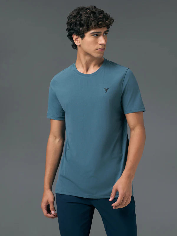 OR30 Mens Crew Neck Slim Fit Half Sleeve T-Shirt | HORIZON BLUE