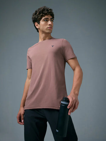 OR30 Mens Crew Neck Slim Fit Half Sleeve T-Shirt | OX BLOOD RED