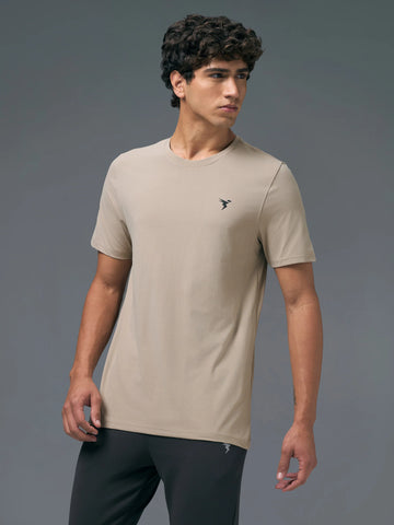 OR30 Mens Crew Neck Slim Fit Half Sleeve T-Shirt | OYSTER GREY