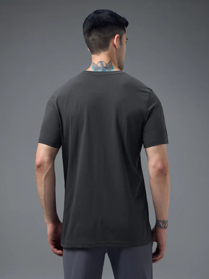 OR30 Mens Crew Neck Slim Fit Half Sleeve T-Shirt |WOODLAND GREY